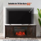 Mobile porta TV caminetto Costway 59'' con caminetto elettrico 1350W da 25'' e telecomando