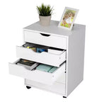 Costway Cassettiera a 5 Cassetti Mobiletto Contenitore con Ruote, Bianco