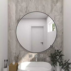 36 Contemporary Wood Round Wall Mirror - Olivia & May