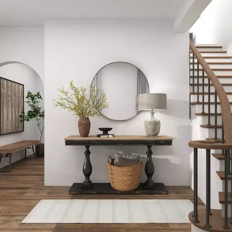 36 Contemporary Wood Round Wall Mirror - Olivia & May