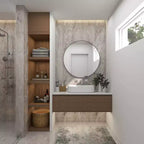 36 Contemporary Wood Round Wall Mirror - Olivia & May