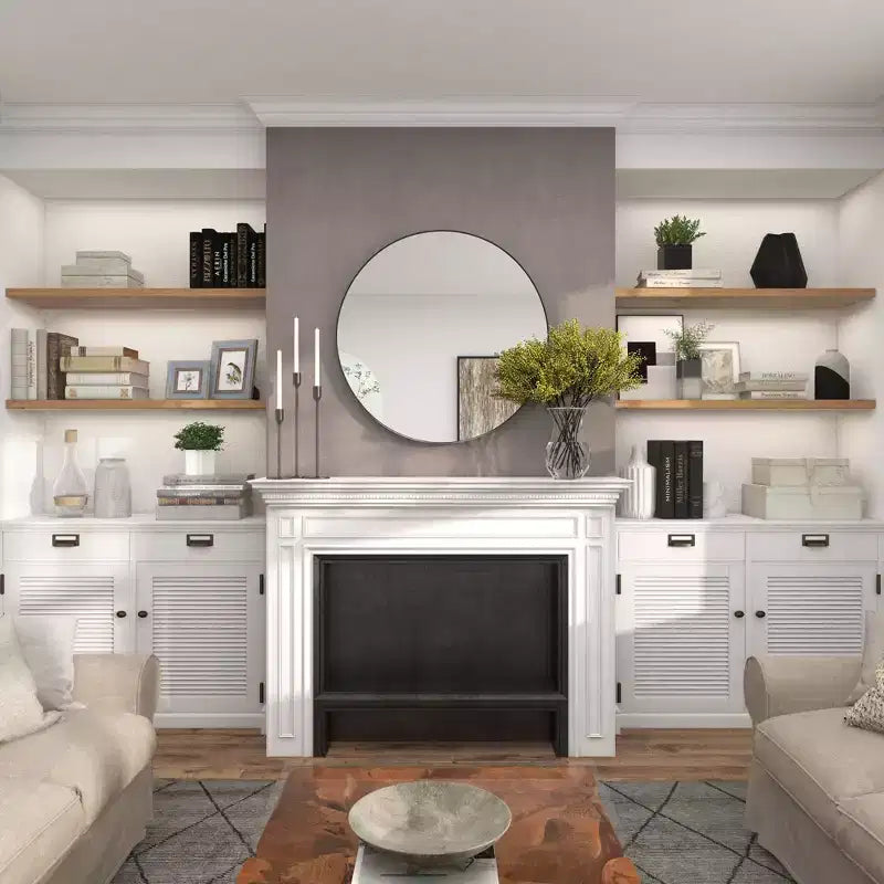 36 Contemporary Wood Round Wall Mirror - Olivia & May