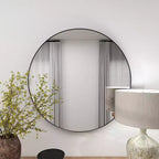 36 Contemporary Wood Round Wall Mirror - Olivia & May