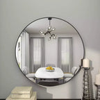 36 Contemporary Wood Round Wall Mirror - Olivia & May