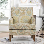 Upholstered Accent Chair with Wood Legs