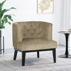 Poltrona decorativa Clough in tessuto o similpelle trapuntata di Christopher Knight Home