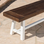 Jubilee Farmhouse Rectangle Acacia Wood Picnic Dining Bench by Christopher Knight Home