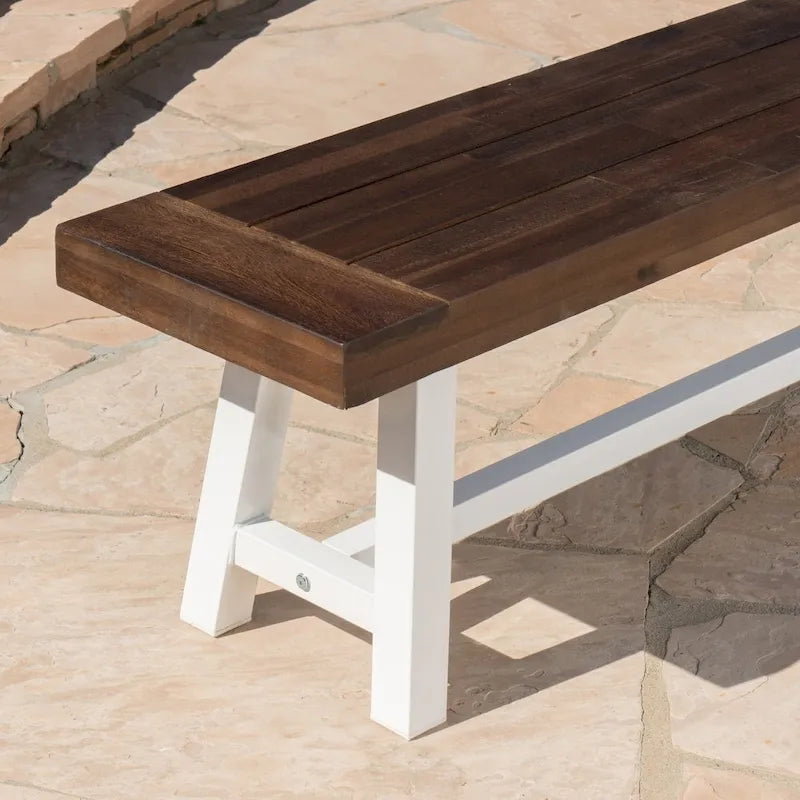 Jubilee Farmhouse Rectangle Acacia Wood Picnic Dining Bench by Christopher Knight Home