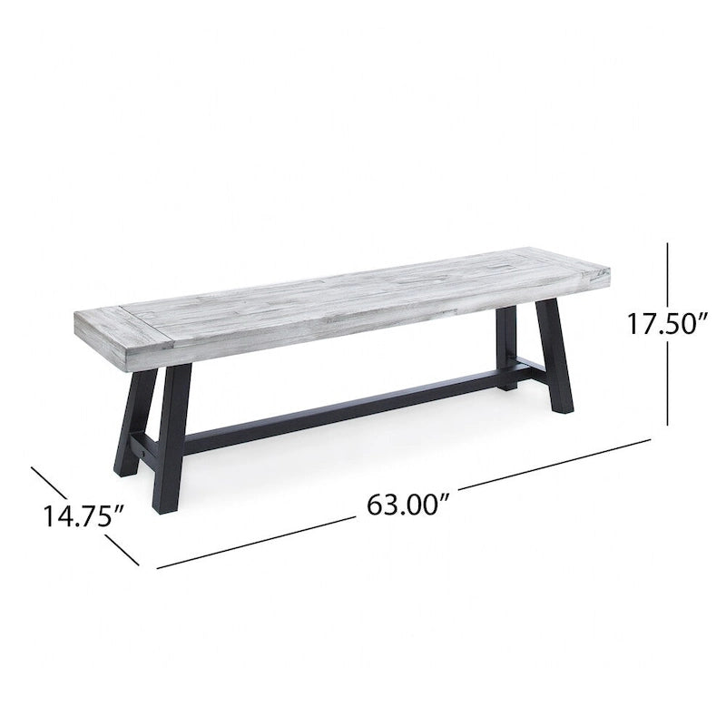 Jubilee Farmhouse Rectangle Acacia Wood Picnic Dining Bench by Christopher Knight Home