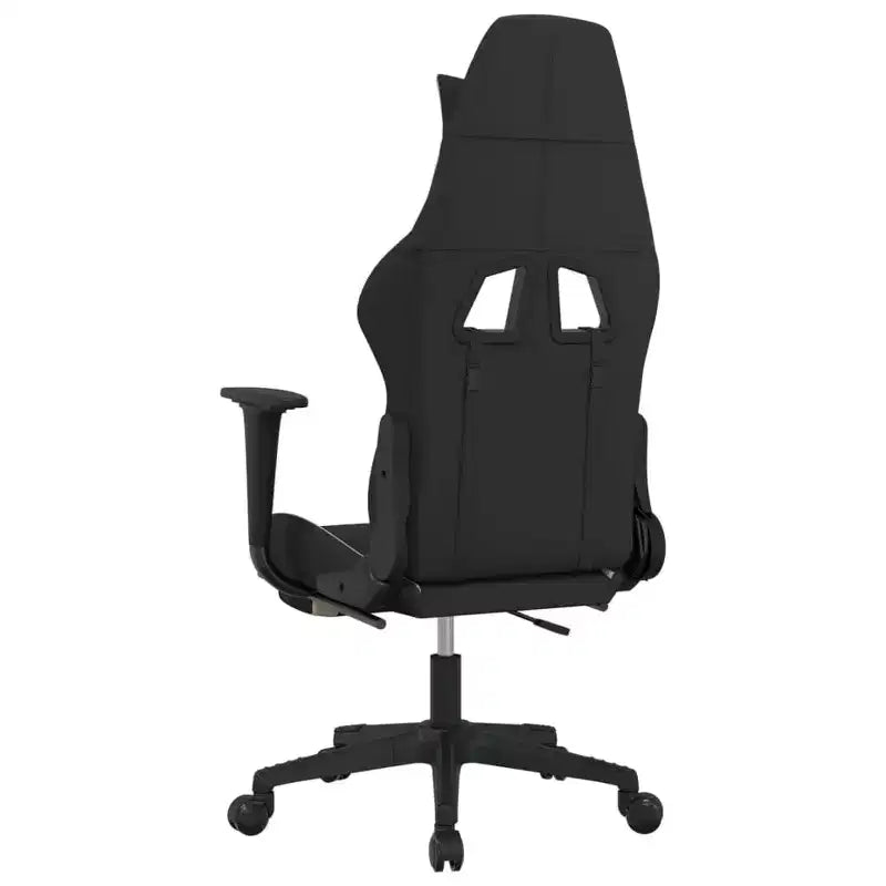 vidaXL Massage Gaming Chair with Footrest, Black and Cream, Fabric