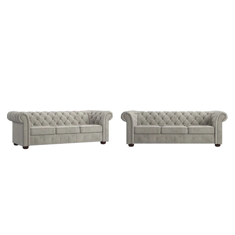 Gdansk Tufted Scroll Arm Chesterfield Sofa