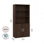 Hybrid Tall 5 Shelf Bookcase with Doors by Bush Business Furniture