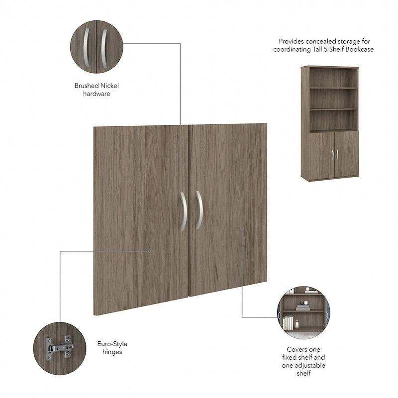 Hybrid Tall 5 Shelf Bookcase with Doors by Bush Business Furniture