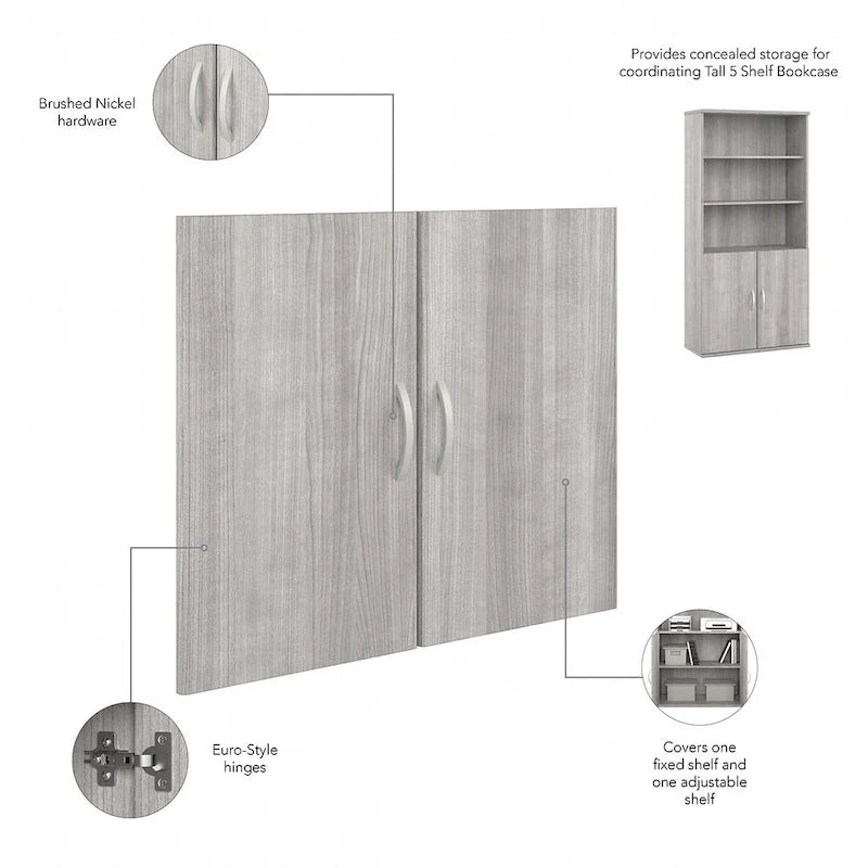 Hybrid Tall 5 Shelf Bookcase with Doors by Bush Business Furniture