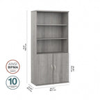 Hybrid Tall 5 Shelf Bookcase with Doors by Bush Business Furniture