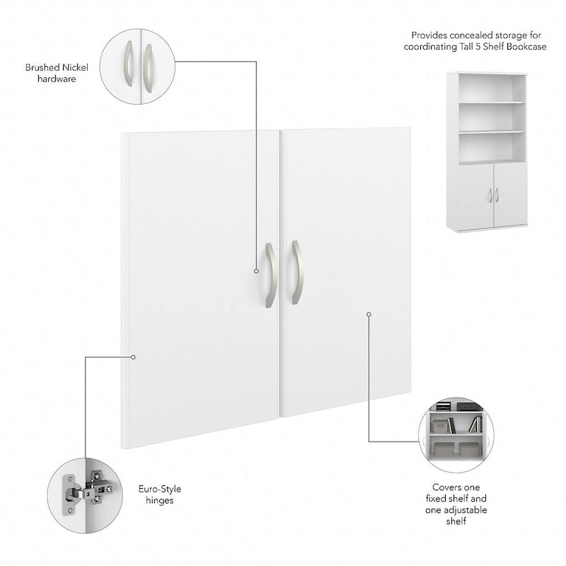 Hybrid Tall 5 Shelf Bookcase with Doors by Bush Business Furniture