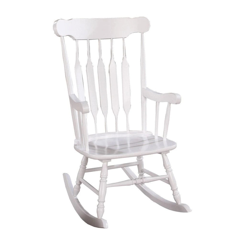 Sedia a dondolo in legno bianco design Windsor Country