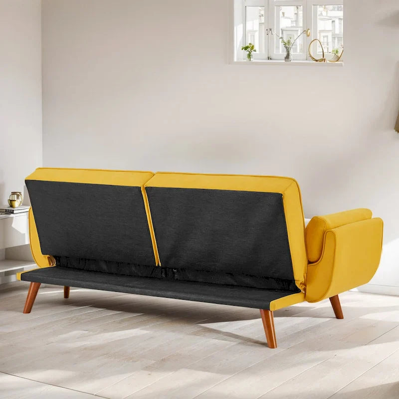 75.39 Sofa Bed, Convertible Sleeper Couch with Pillows, Foldable Loveseat Furniture for Living Room