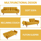75.39 Sofa Bed, Convertible Sleeper Couch with Pillows, Foldable Loveseat Furniture for Living Room