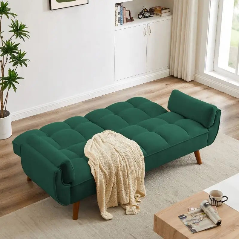 75.39 Sofa Bed, Convertible Sleeper Couch with Pillows, Foldable Loveseat Furniture for Living Room