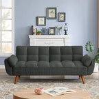 75.39 Sofa Bed, Convertible Sleeper Couch with Pillows, Foldable Loveseat Furniture for Living Room