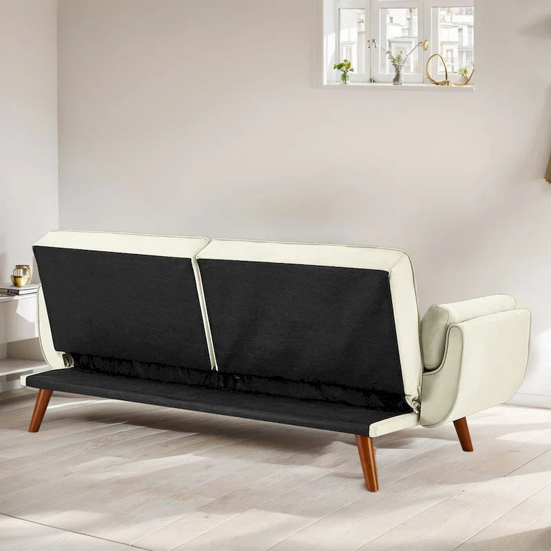 75.39 Sofa Bed, Convertible Sleeper Couch with Pillows, Foldable Loveseat Furniture for Living Room