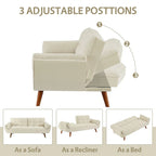 75.39 Sofa Bed, Convertible Sleeper Couch with Pillows, Foldable Loveseat Furniture for Living Room