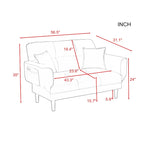 Multifunctional Sofa Bed Sleeper with 2 Pillows Beige Fabric