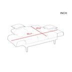 Multifunctional Sofa Bed Sleeper with 2 Pillows Beige Fabric