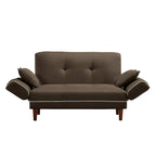 Multifunctional Sofa Bed Sleeper with 2 Pillows Beige Fabric