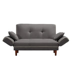 Multifunctional Sofa Bed Sleeper with 2 Pillows Beige Fabric