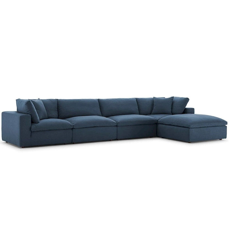 Copper Grove Hrazdan Fabric/Wood Down-filled Over-stuffed 5-piece Sectional Sofa Set