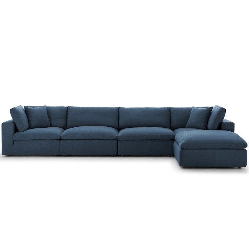 Copper Grove Hrazdan Fabric/Wood Down-filled Over-stuffed 5-piece Sectional Sofa Set