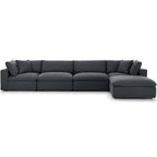Copper Grove Hrazdan Fabric/Wood Down-filled Over-stuffed 5-piece Sectional Sofa Set