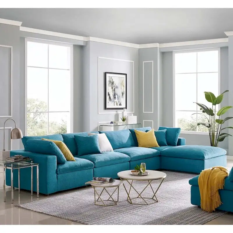 Copper Grove Hrazdan Fabric/Wood Down-filled Over-stuffed 5-piece Sectional Sofa Set