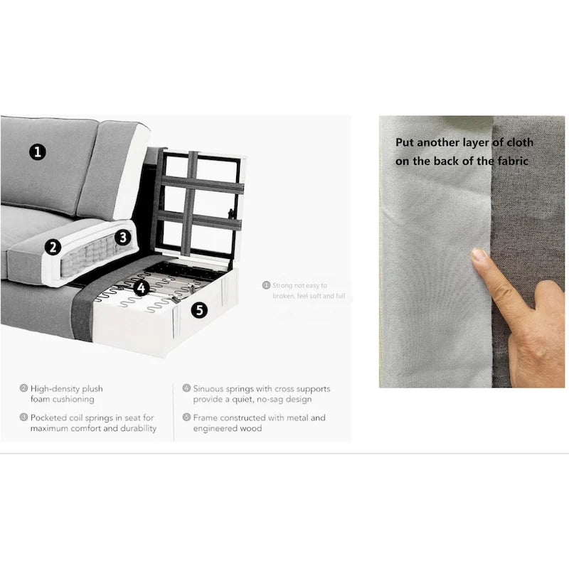 Divano Sezionale Reversibile a Moduli Combinabili Flessibili