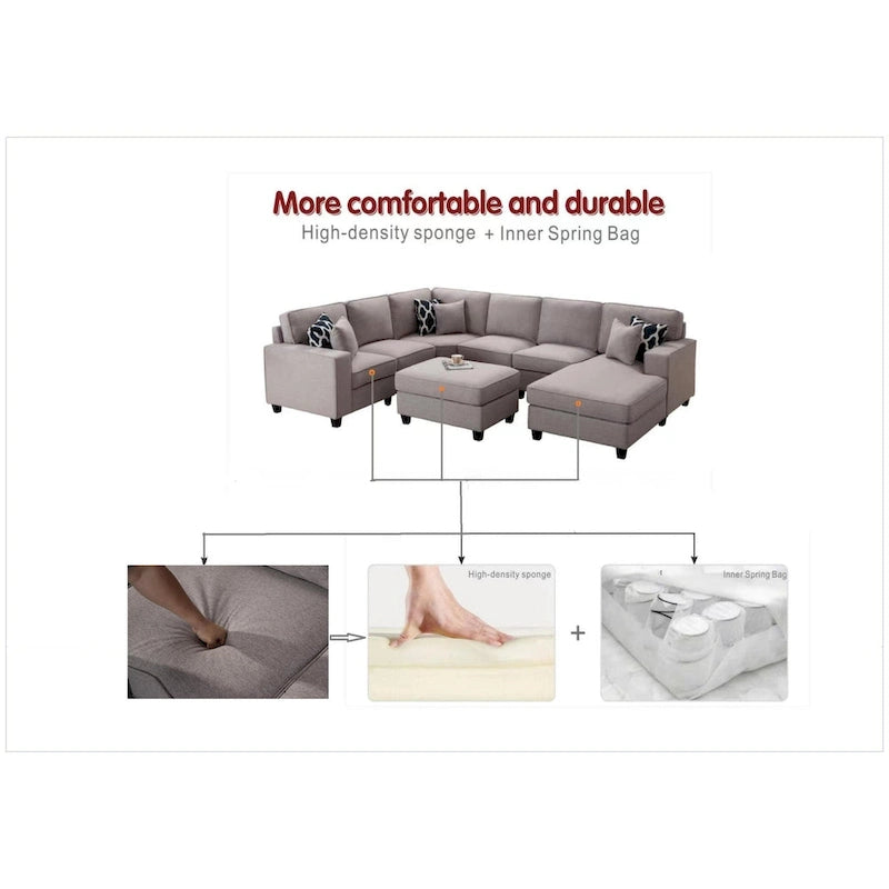 Divano Sezionale Reversibile a Moduli Combinabili Flessibili