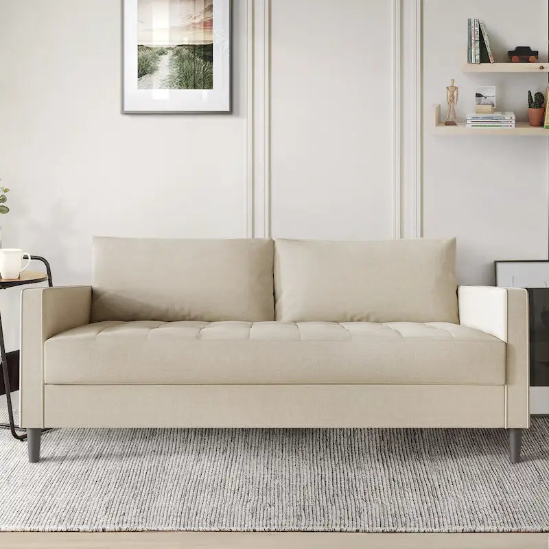 Divano rivestito in lino in stile minimalista contemporaneo CraftPorch