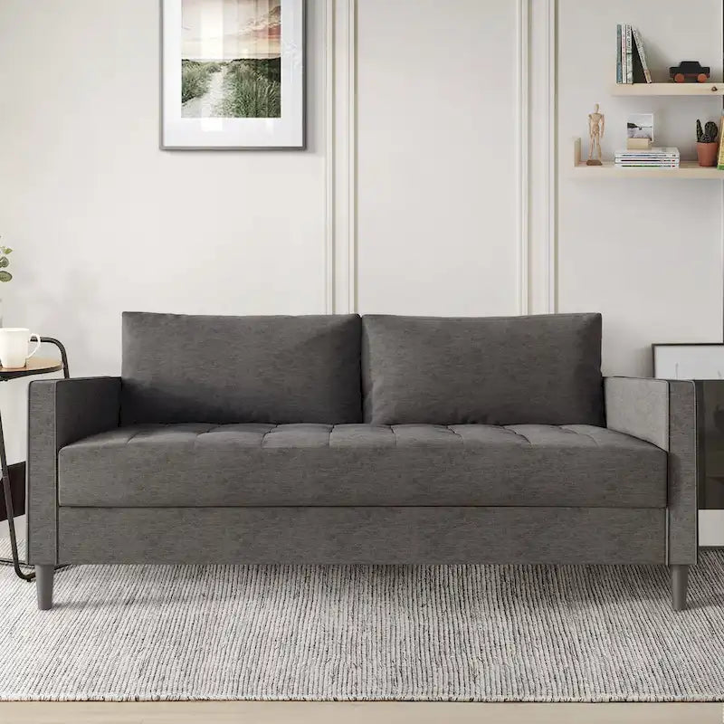 Divano rivestito in lino in stile minimalista contemporaneo CraftPorch