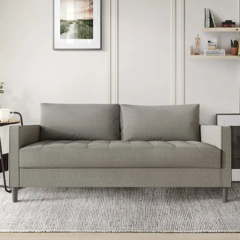 Divano rivestito in lino in stile minimalista contemporaneo CraftPorch