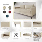 Divano rivestito in lino in stile minimalista contemporaneo CraftPorch