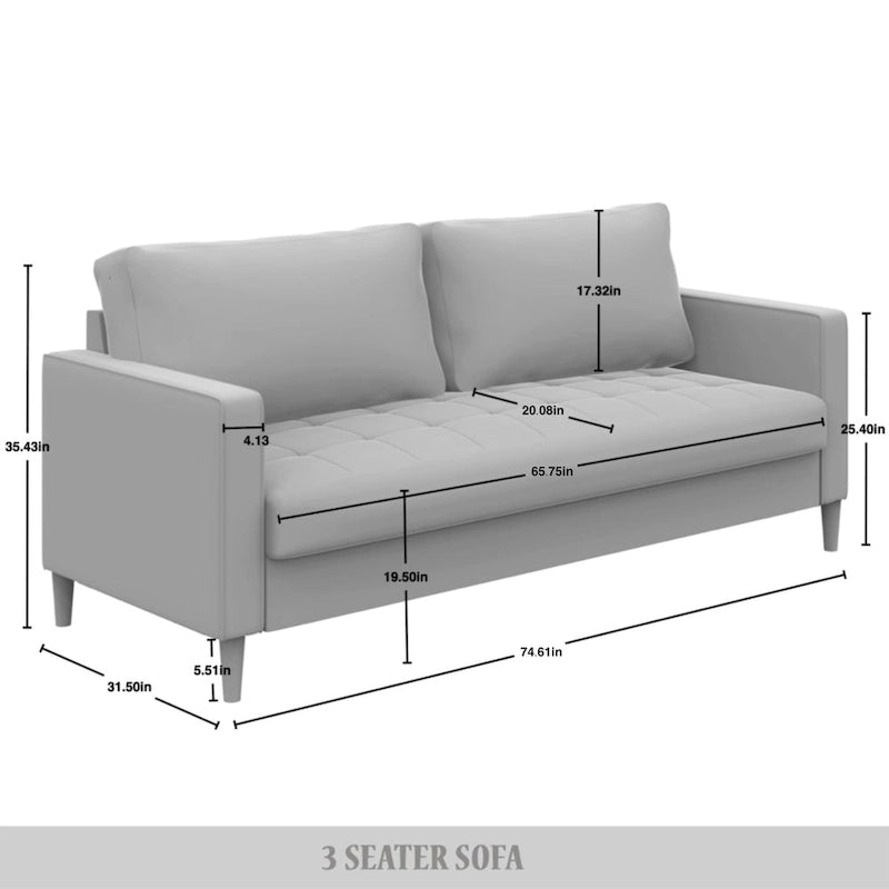 Divano rivestito in lino in stile minimalista contemporaneo CraftPorch