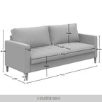 Divano rivestito in lino in stile minimalista contemporaneo CraftPorch