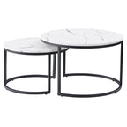 Set di 2 tavolini da caffè sovrapponibili