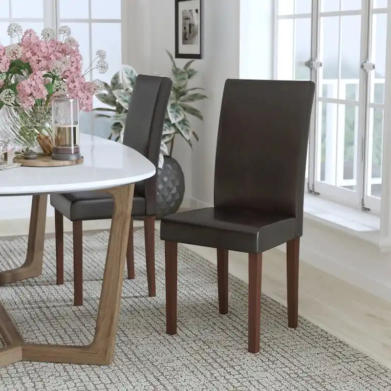 Tufted Parsons Chair with Side Panel Detail