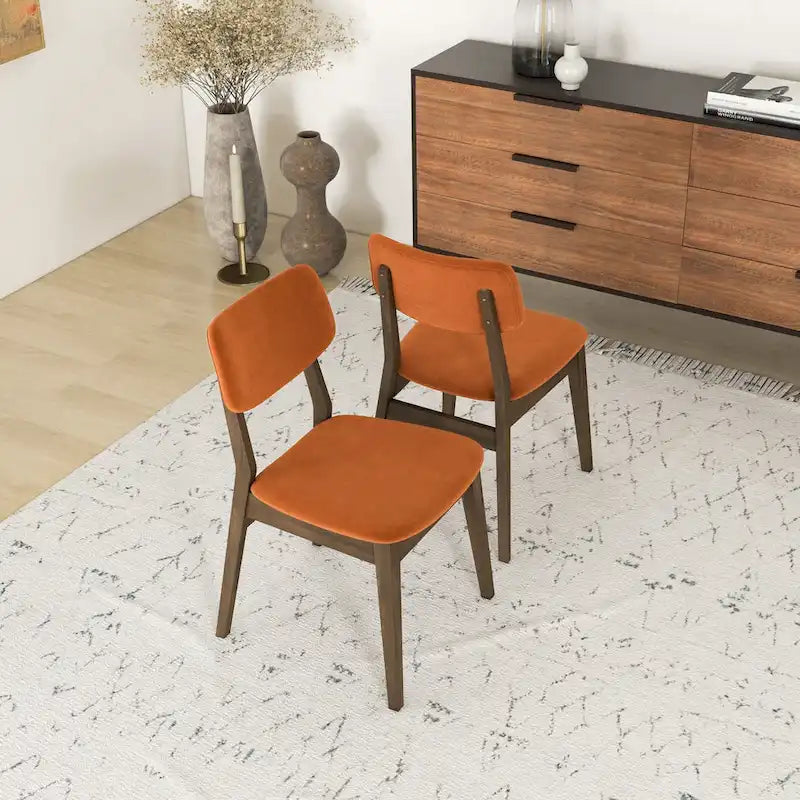 Abrival Mid-Century Velvet Dining Chair (Set of 2)