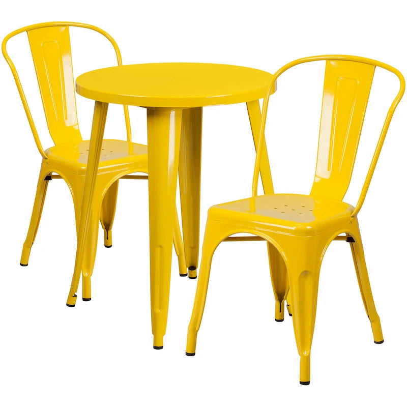 Set da caffè 3 pezzi in metallo per interni/esterni