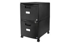 Storex Two-Drawer Mobile Filing Cabinet, 2 Legal/Letter-Size File Drawers, Black, 14.75 x 18.25 x 26