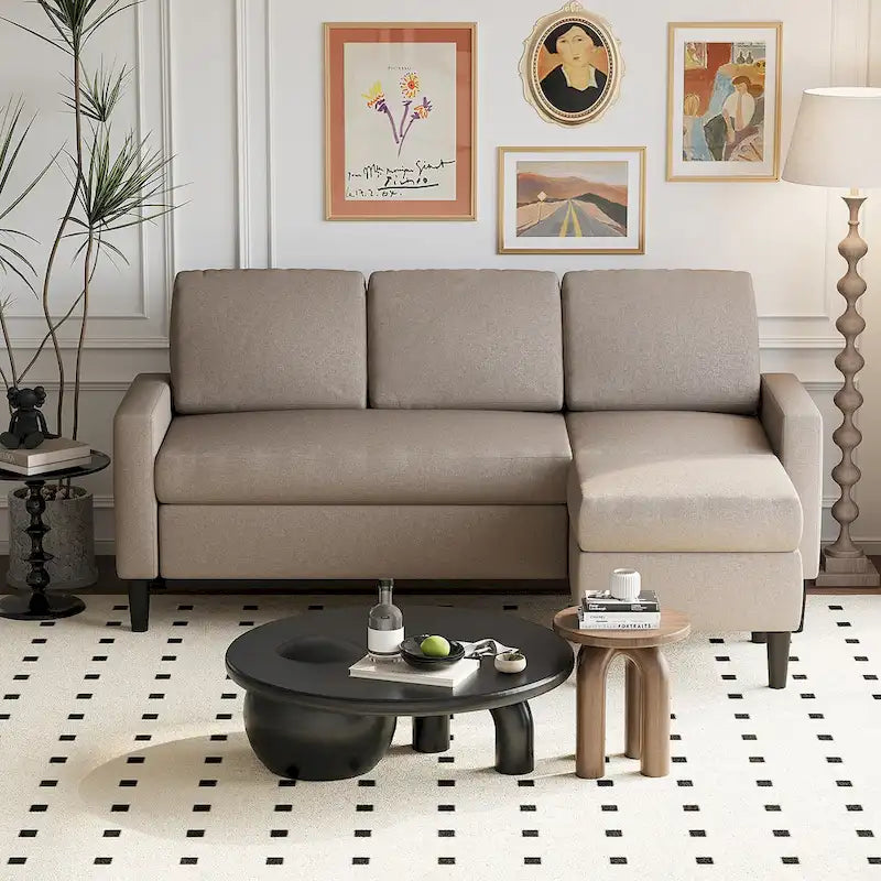Futzca 74 Convertible Sectional Sofa Couch, Small L-Shaped Sofa