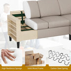 Futzca 74 Convertible Sectional Sofa Couch, Small L-Shaped Sofa